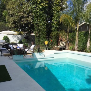 beautiful huge pool and still room for barbecue and al fresco dining.