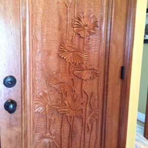 custom carved garage door