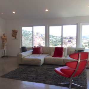 living room and view of the hills beyond